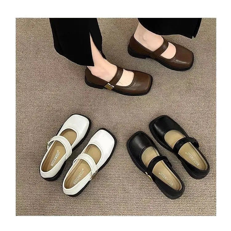 Damen Mary Jane Schuhe Eleganter Riemen Blockabsatz