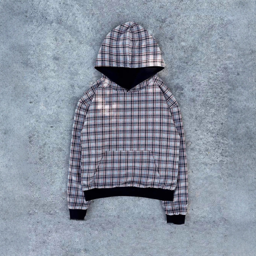 Damen Kapuzenpullover mit modernem Karo-Futter Fudus