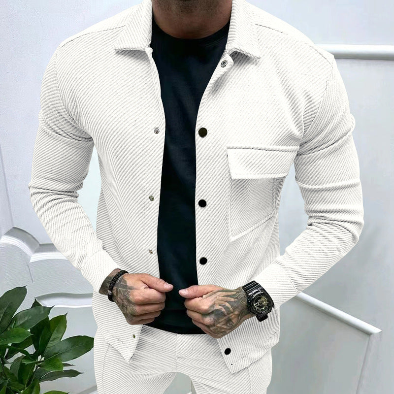 Herren modische Jacke mit strukturiertem Design und praktischen Taschen Fudus