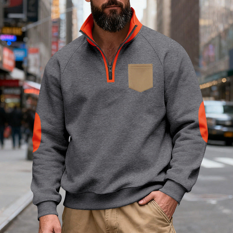 Herren pullover mit halbem Reißverschluss und modischem Schnitt Fudus