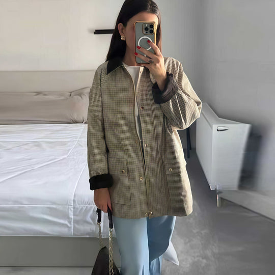 Damen Karierte Freizeitjacke Fudus