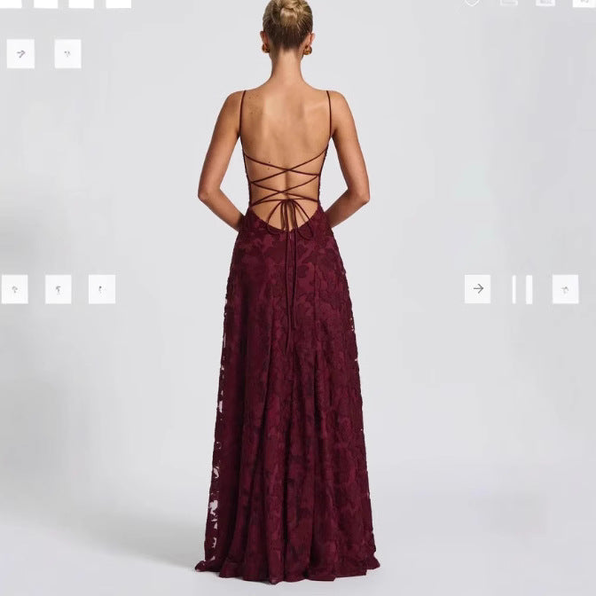 Abendkleid Damen Spitze A-Linie Elegant