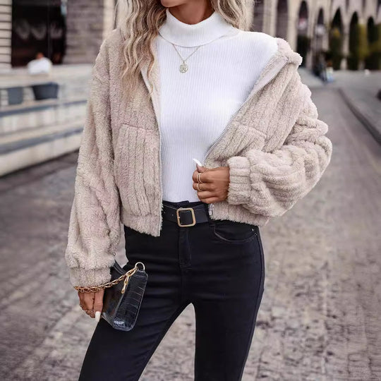 Damen kuschelige Fleecejacke Fudus