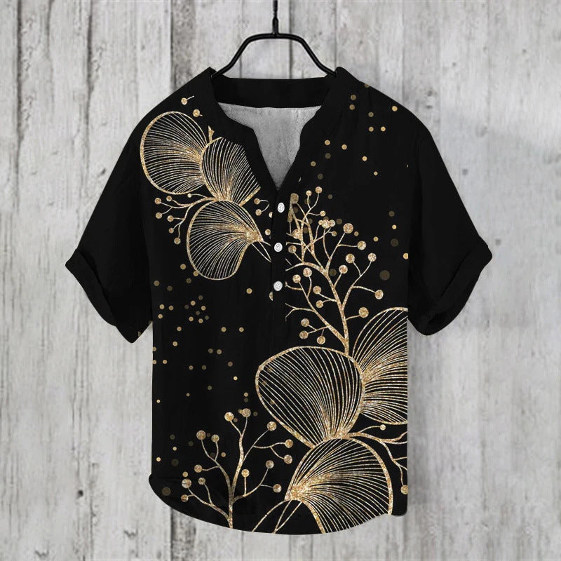 Fudus | Weinlese Fisch Japanische Kunst Leinenmischung Hemd