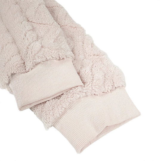 Damen kuschelige Kapuzenjacke aus weichem Teddy-Fleece Fudus