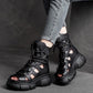 Damen Chunky Sandalen Offene Zehen Sportliches Schnürdesign Leder