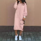Damen Hoodie-Kleid mit lässiger Passform und praktischen Taschen Fudus