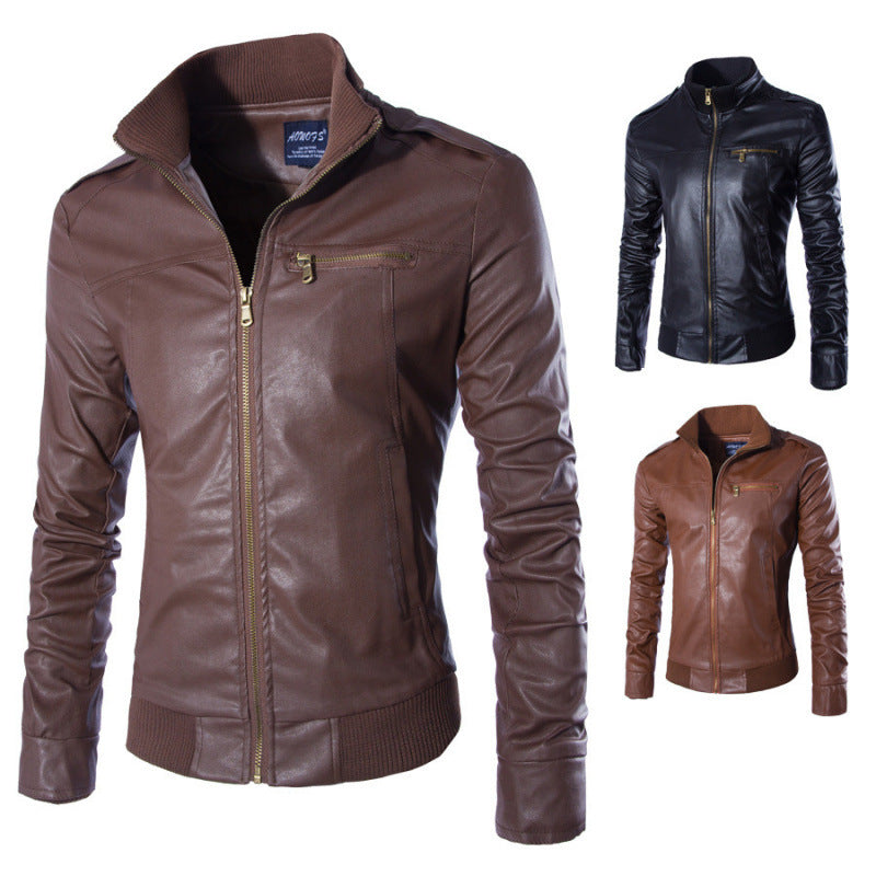 Herren Lederjacke im Biker-Stil Fudus