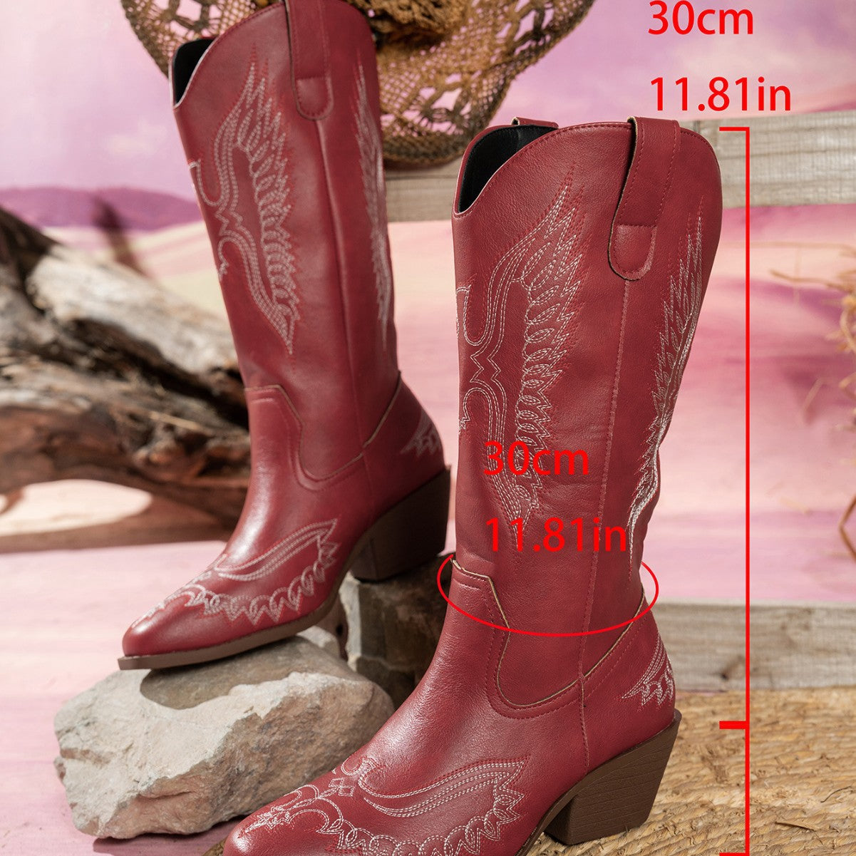 Damen Cowboy-Stiefel mit extravaganten Stickereien Fudus