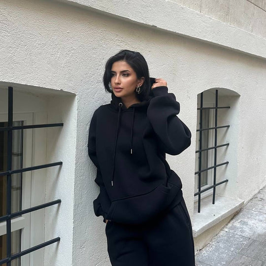 Damen komfortable Oversized-Fleece-Hoodie Fudus