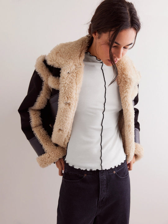 Damen Langarmshirt mit Rüschendetails Fudus