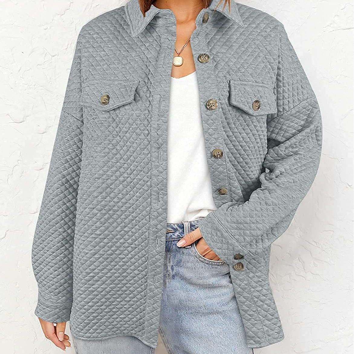 Damen Oversized gesteppte Jacke Fudus