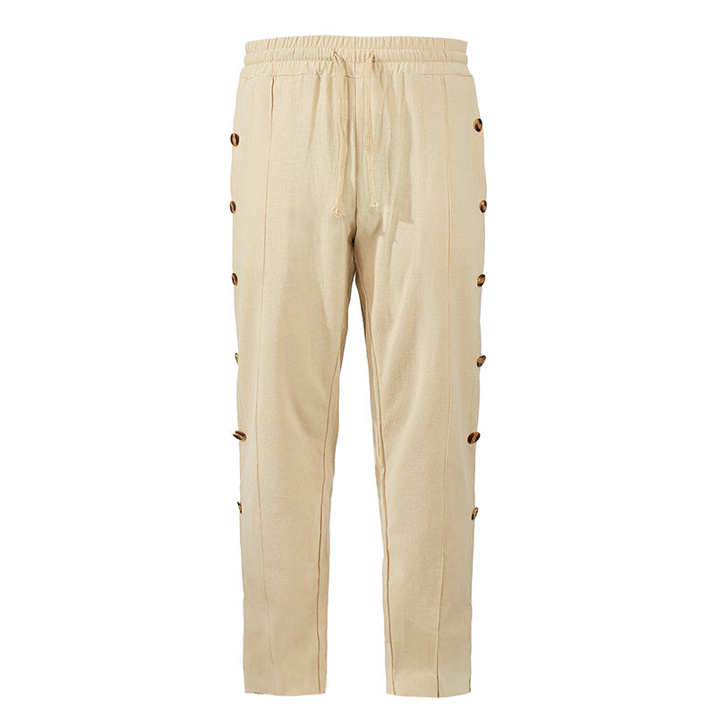 Damen bequeme Jogginghose mit Knopfdetails Fudus