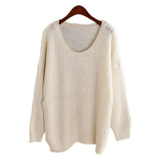 Damen Grobstrickpullover mit weichem Material und weitem Schnitt Fudus