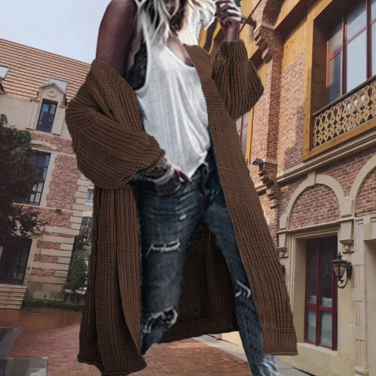 Damen Grobstrickcardigan im lässigen Oversized-Schnitt Fudus