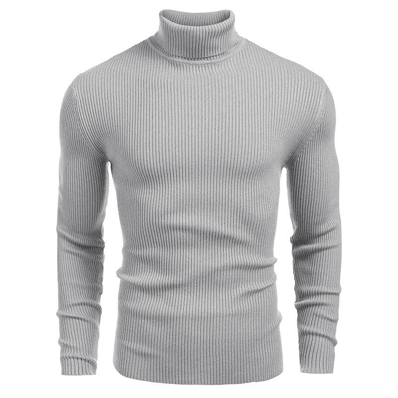 Herren Hochwertiger Rollkragenpullover aus feinem Rippenstrick Fudus