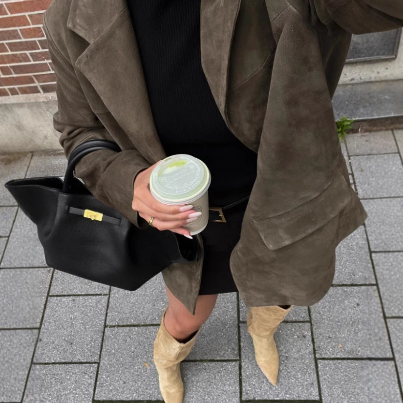 Damen Hochwertige Blazerjacke aus strukturiertem Material Fudus