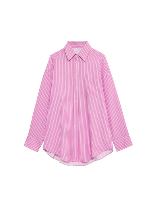 Damen Hemdbluse mit feinen Streifen Fudus