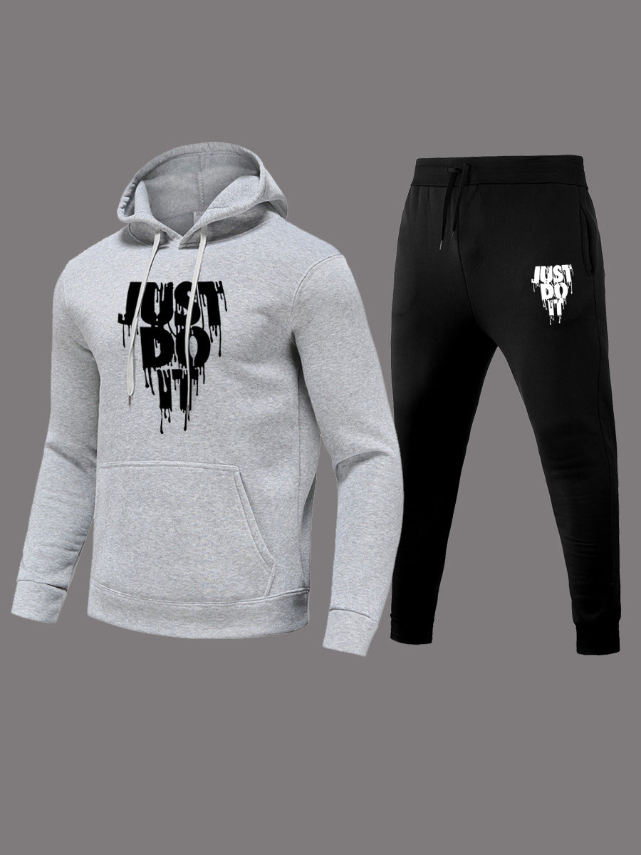 Damen Hoodie und Jogginghose Set mit modernem Grafikdruck Fudus