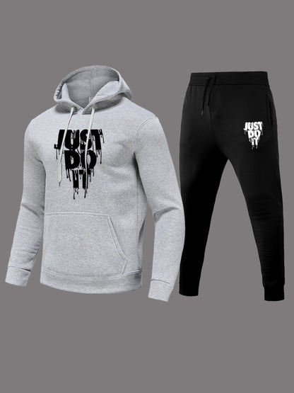 Damen Hoodie und Jogginghose Set mit modernem Grafikdruck Fudus