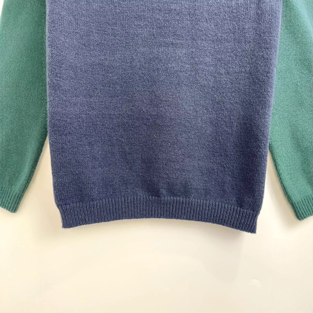 Damen klassischer, farbiger Rundhals-Pullover aus hochwertiger Baumwolle Fudus