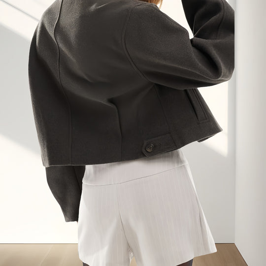 Damen Kurze, kuschelige Jacke aus weichem Wollmix Fudus