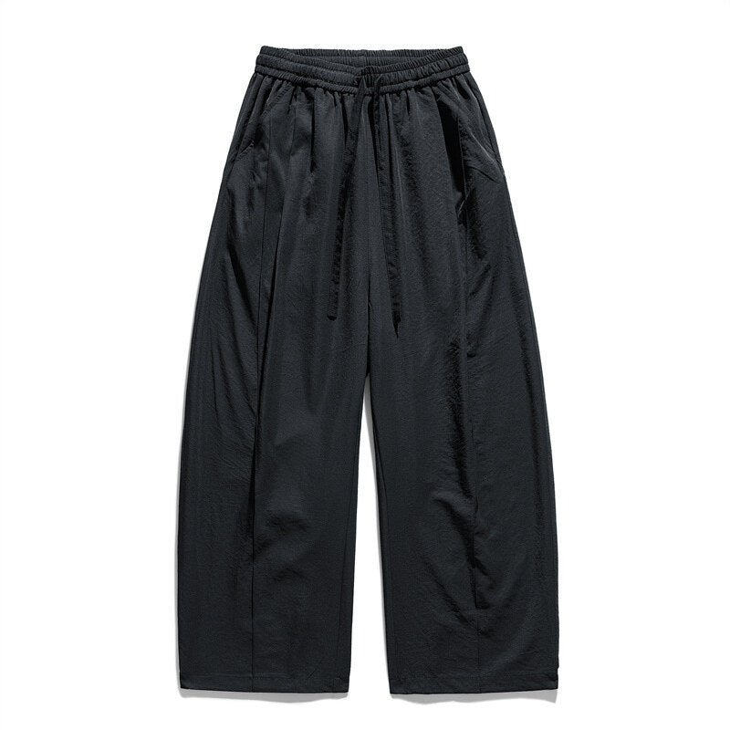 Herren Bequeme und lässige Stoffhose mit elastischem Bund und weit geschnittenem Schnitt Fudus