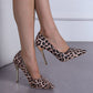 Damen High Heel Pumps mit Leopardenmuster