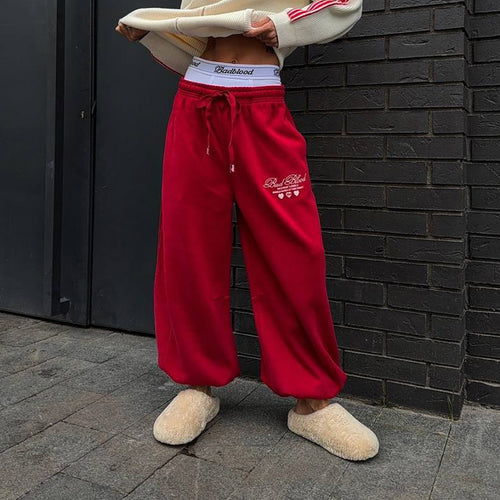 Damen lässige Freizeithose mit weitem Schnitt und weichem Innenfutter Fudus