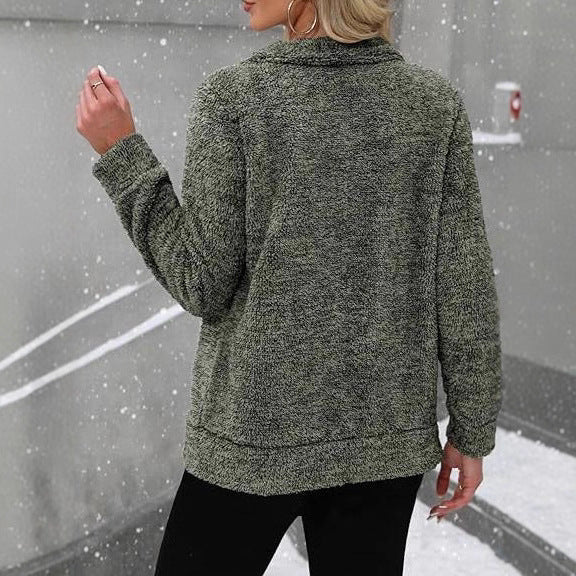 Damen Kuscheljacke mit durchgehendem Reißverschluss und weichem Plüschstoff Fudus