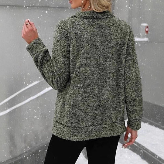 Damen Kuscheljacke mit durchgehendem Reißverschluss und weichem Plüschstoff Fudus