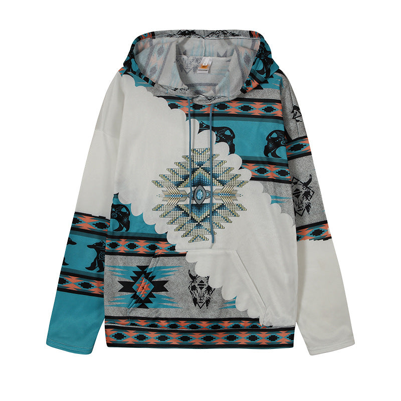 Damen Kapuzenpullover mit innovativem Tribal-Design und bequemer Passform Fudus