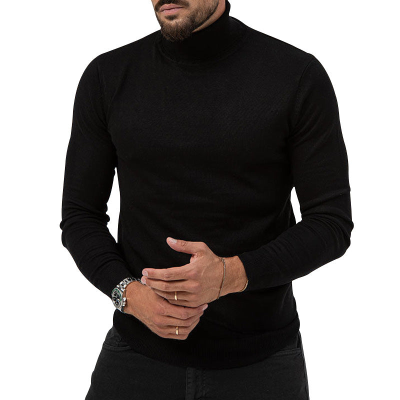 Herren Eleganter Rollkragenpullover aus weichem Strickstoff Fudus