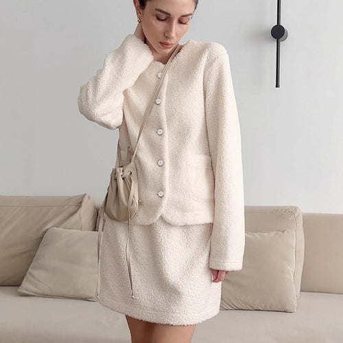 Damen Kuschelige Sweaterkleid Fudus