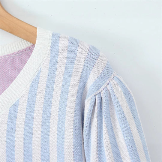 Damen kurzärmlige Strickjacke mit Blumenverzierung Fudus