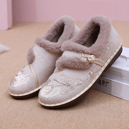 Damen Kuschelige und dekorative Hausschuhe mit floralem Design Fudus