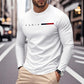 Herren Langarm T-Shirt mit modernem Paris-Druck und elastischem Saum Fudus