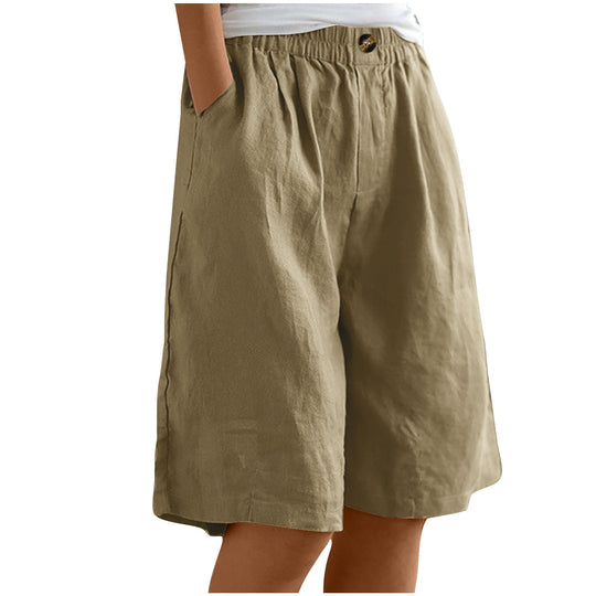Damen lässige Leinen-Shorts Fudus