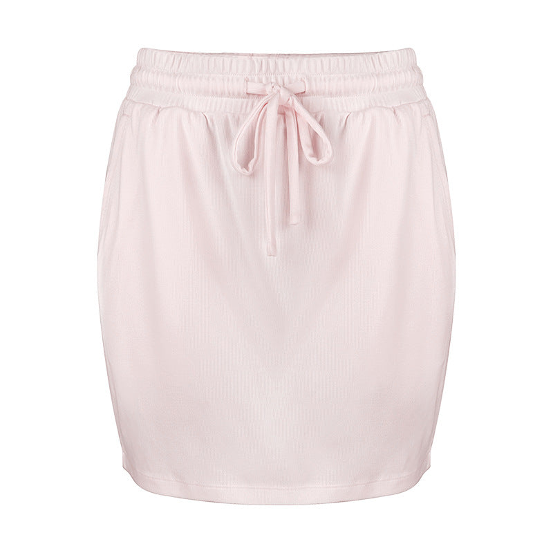 Damen Minirock mit Elastikbund und Taschen