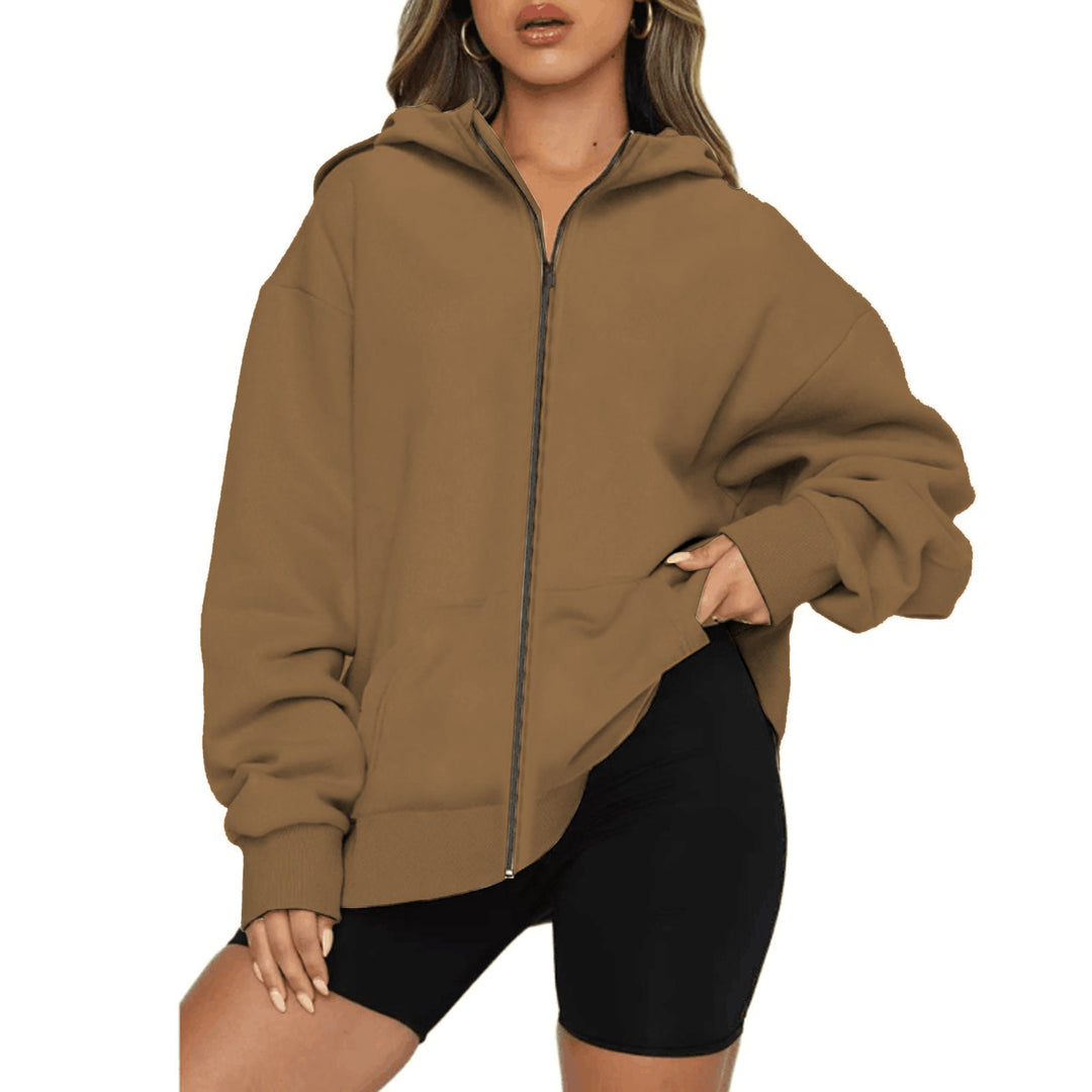 Damen Kapuzenjacke mit hochwertigem Reißverschluss und praktischen Seitentaschen Fudus