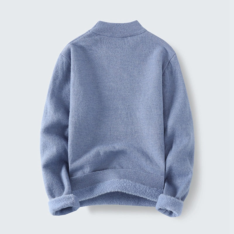 Damen kuscheliger Sweater mit hohem Kragen und extra weichem Material Fudus