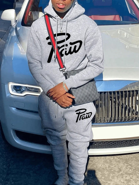 Damen Hoodie- und Jogginghose-Set mit lässigem Logoaufdruck Fudus