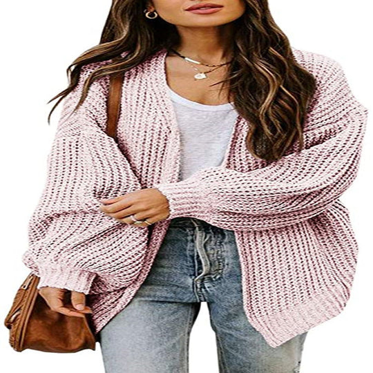 Damen Grobstrick-Oversized Pullover mit weitem Schnitt Fudus