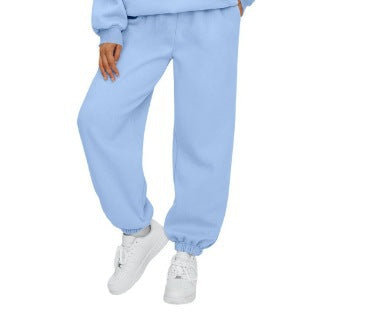 Damen lässige Freizeithose mit elastischem Bund und tiefen Taschen Fudus