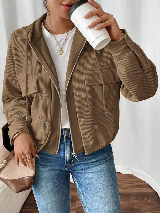 Damen Kurzjacke mit Rippenstruktur Fudus