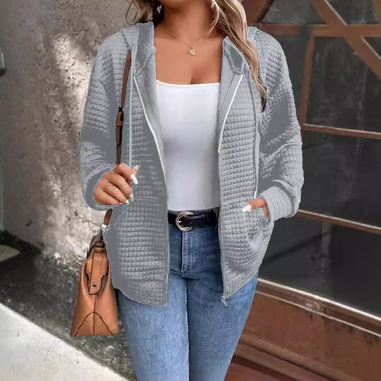 Damen kuschelige Sweatjacke mit Struktur Fudus