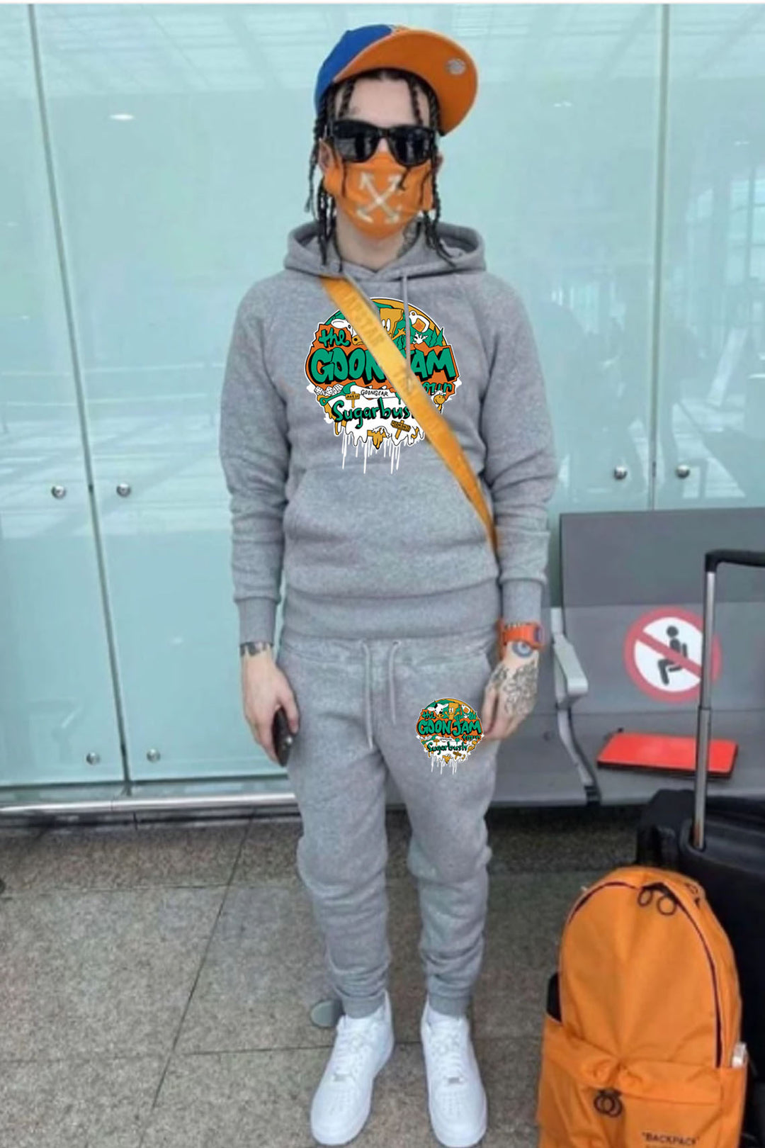 Damen Hoodie und Jogginghose Set mit kreativem Grafikdesign Fudus