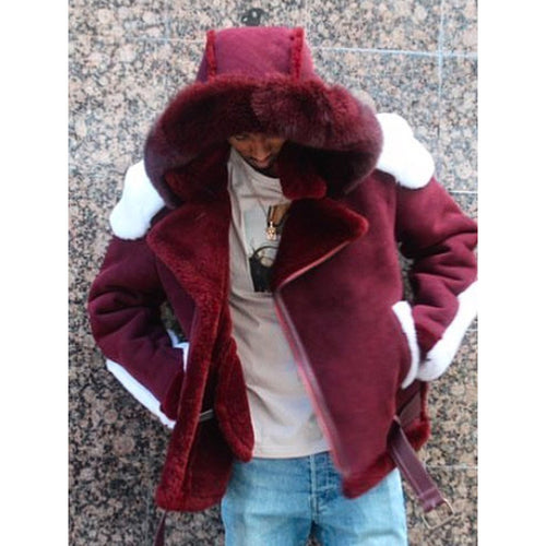 Damen Kuscheliger Teddyfell-Mantel mit Kapuze Fudus