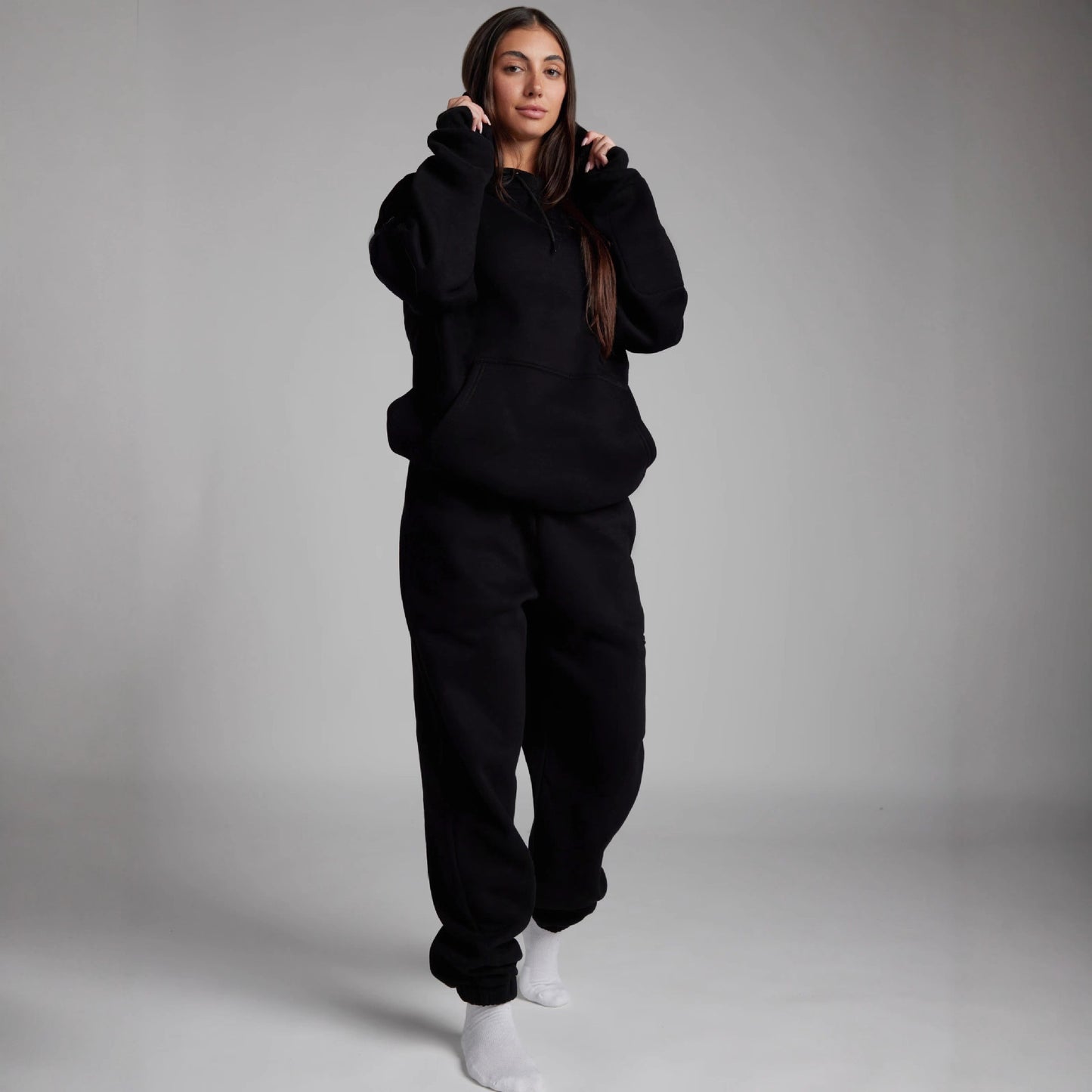 Damen Kapuzenpullover mit integriertem Schlafmasken-Design und weicher Innenseite Fudus