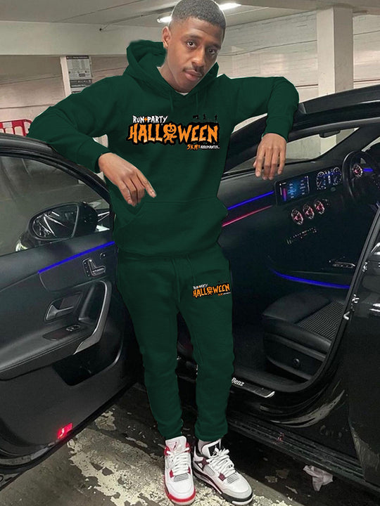 Damen Jogginganzug mit Halloween-Motiv und Kapuzenpullover Fudus
